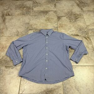 Untuckit Shirt Mens 2XL Check Gingham Blue Long Sleeve Button Down Casual